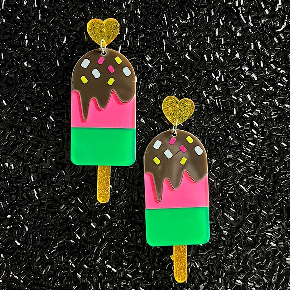 Popsicle Dangle Earrings for Pierced Ears - Picture 1 of 10